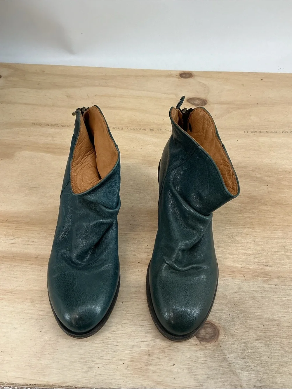 Fiorentini & Baker Teal Leather Ankle Boots Size 35